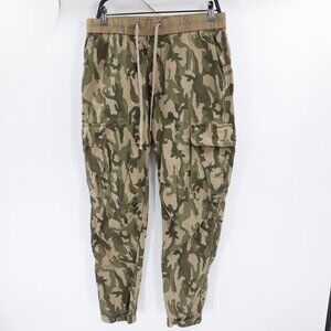 James Perse Pants mens 1 L29 Camo Cargo Drawstring Waist Cotton Ripstop Tapered